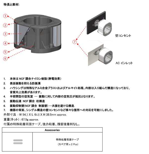 FURUTECH フルテック プラグホルダー NCF Booster-Brace-Single｜au PAY マーケット